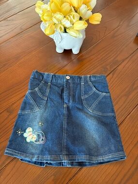 Kaboo Enfants Dark Denim Skirt with Colorful Waist Label